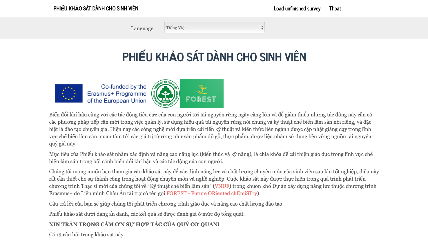 Thông báo: Khảo sát đánh giá nhu cầu đào tạo